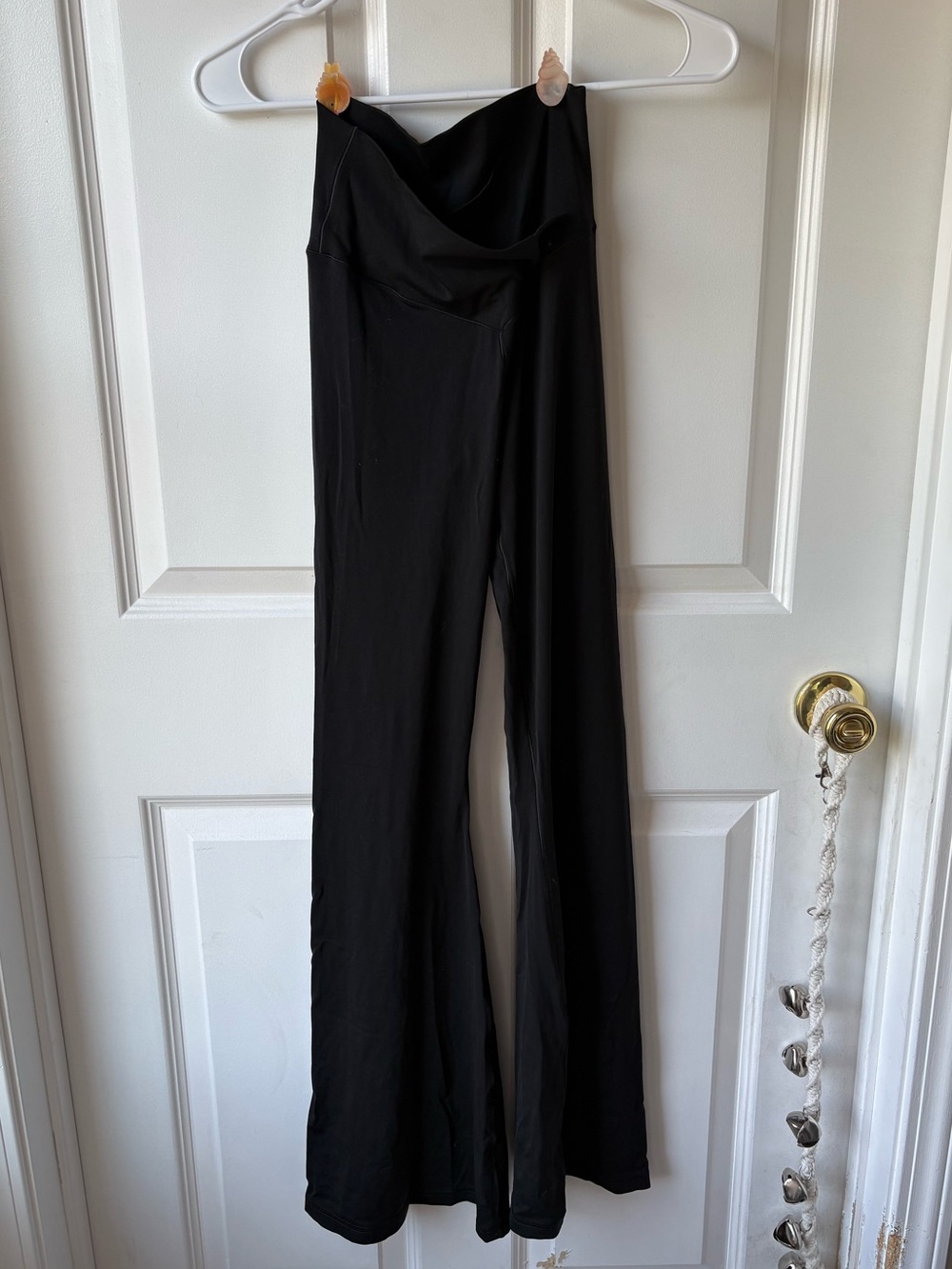 aerie offline Black Wide-Leg leggings with cross over waist